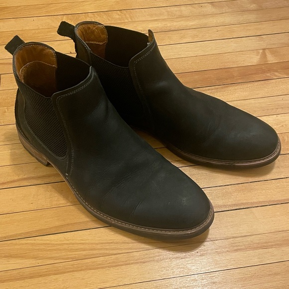 Men’s Black Leather Florsheim Chelsea Boots in Sz US10 - Picture 4 of 8